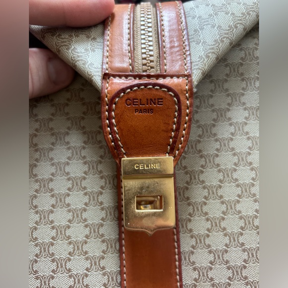 CELINE VINTAGE TRIOMPHE MONOGRAM LARGE BOSTON BAG TRAVEL TRUNK - Picture 10 of 15